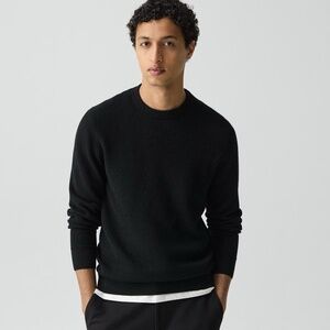 THEORY Men’s Maden Crewneck Merino Wool Sweater, Black